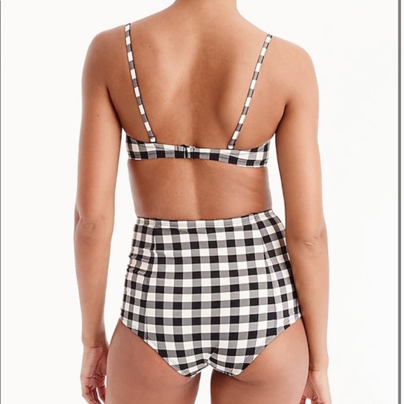NWOT J.Crew Oversized Matte Gingham Underwire Top - Picture 2 of 6